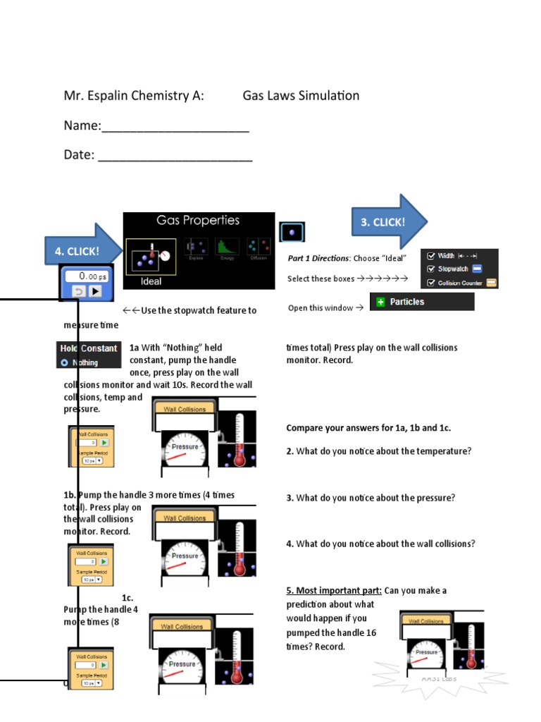 Phet Gas Laws in html5 PDF Gases Balloon
