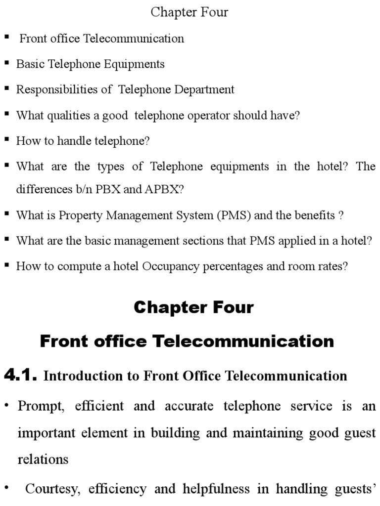 Front Office PDF Debits And Credits Service Industries