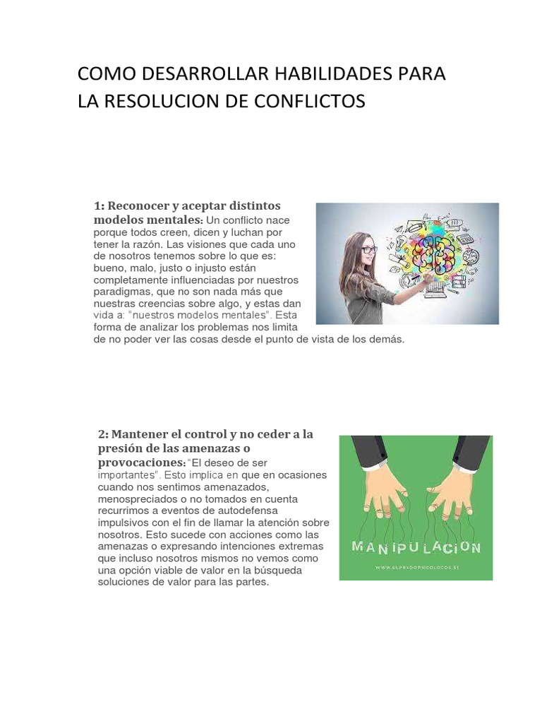 Desarrollar Habilidades de Resolución de Conflictos | PDF