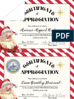 Red and White Vintage Christmas Certificate of Appreciation