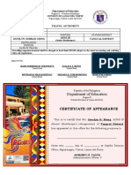 TA Certificate of Appearance Tangcal
