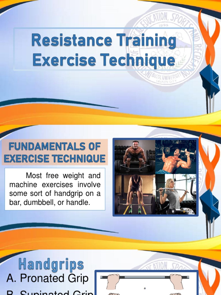 C. Resistance Training Exercise Technique PDF Weight Training