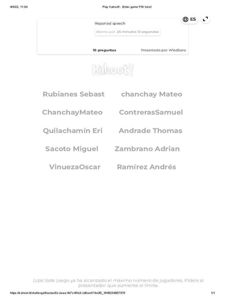 Play Kahoot! Enter Game PIN Here! PDF