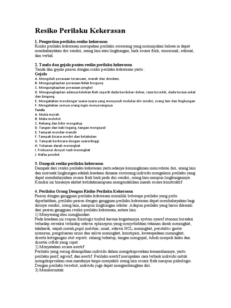 Resiko Perilaku Kekerasan Pdf