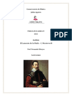 Breve Análisis de El Lamento de La Ninfa, C. Monteverdi. Historia de La Música II