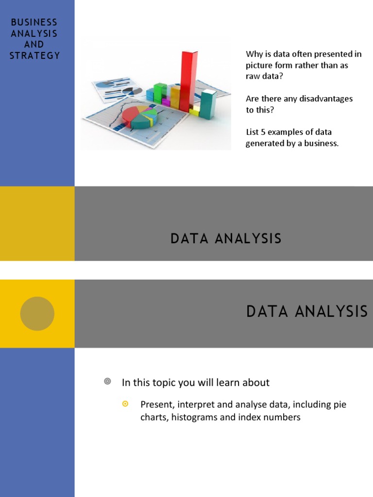 Presenting and Interpreting Business Data PDF Index (Economics) Pie Chart