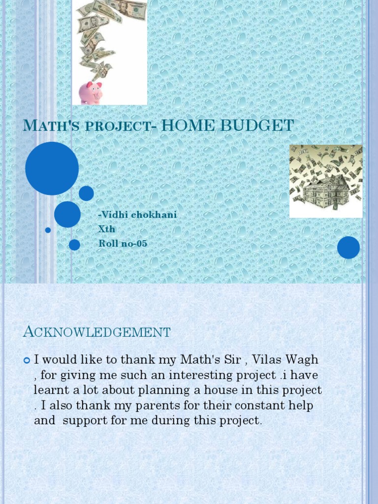 Idoc - Pub - Icse X Maths Project On Home Budget | PDF | Budget | Expense