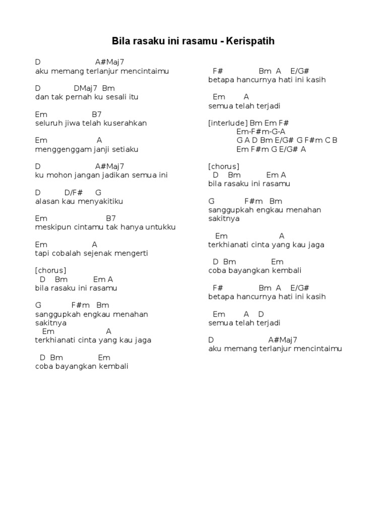 Bila Rasaku Ini Rasamu