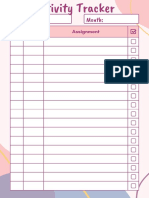 Pastel Colours Homework Reminder Record Sheet