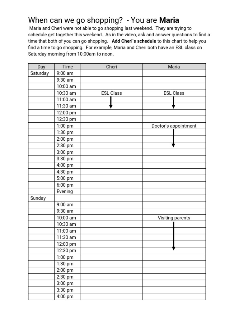 what-is-their-schedule-worksheet-pdf
