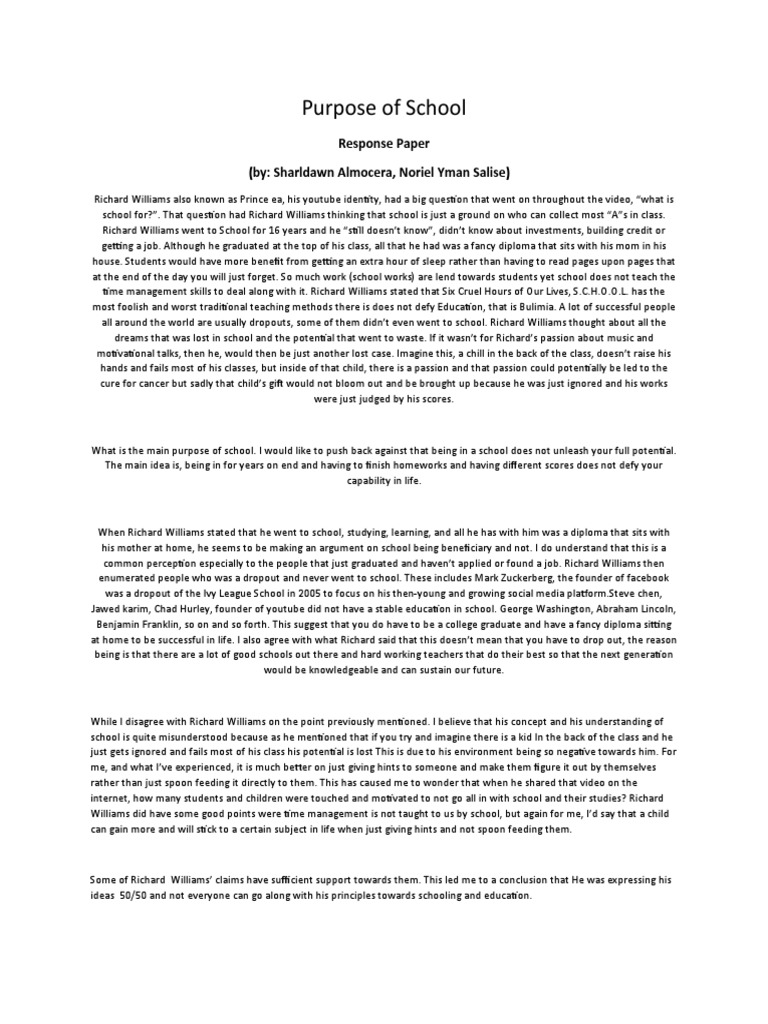 Purpose of School PDF Cognition Cognitive Science