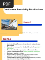 Statistics Chapter 7 (Continous Probability)