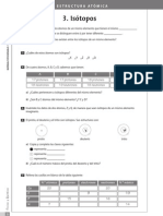 Isótopos y Dibujo de Átomos - Actividades y Solucionario