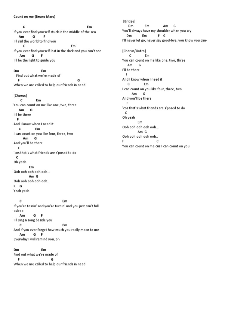 Count On Me Pdf