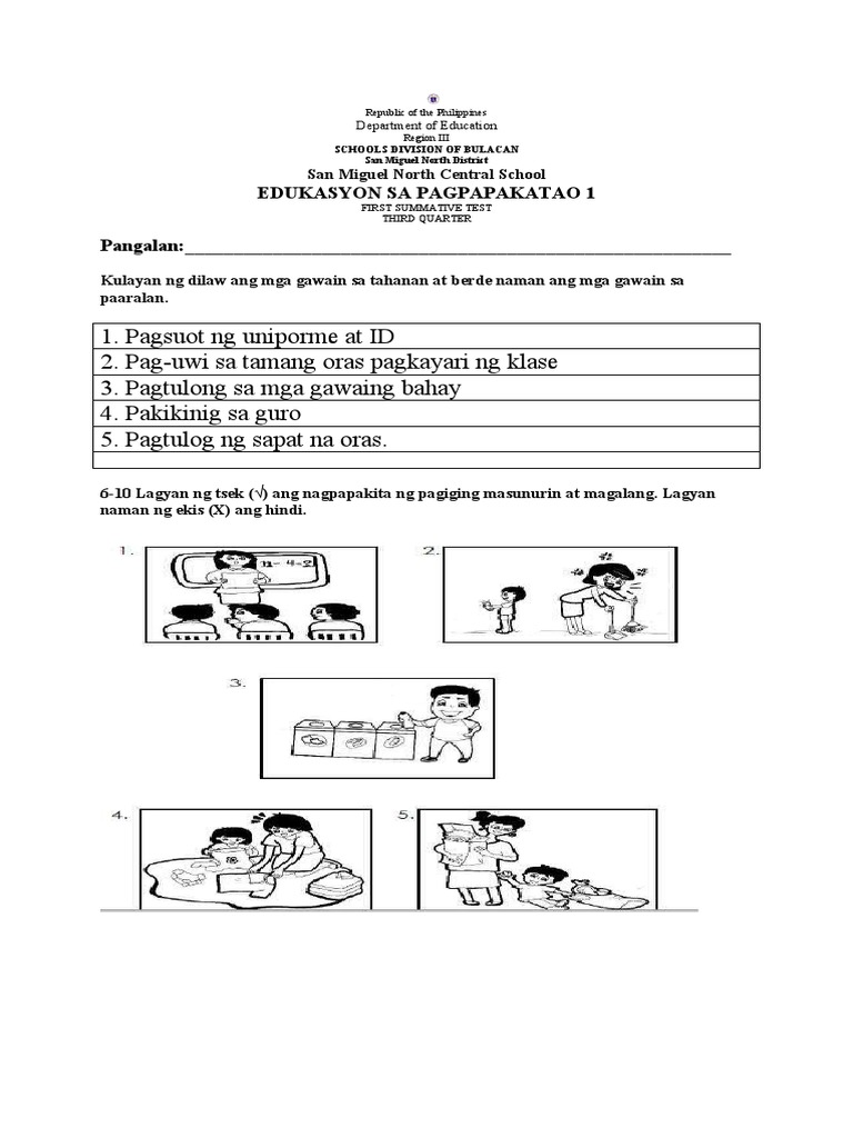 3rd Summative Test 3rd Quarter Pdf
