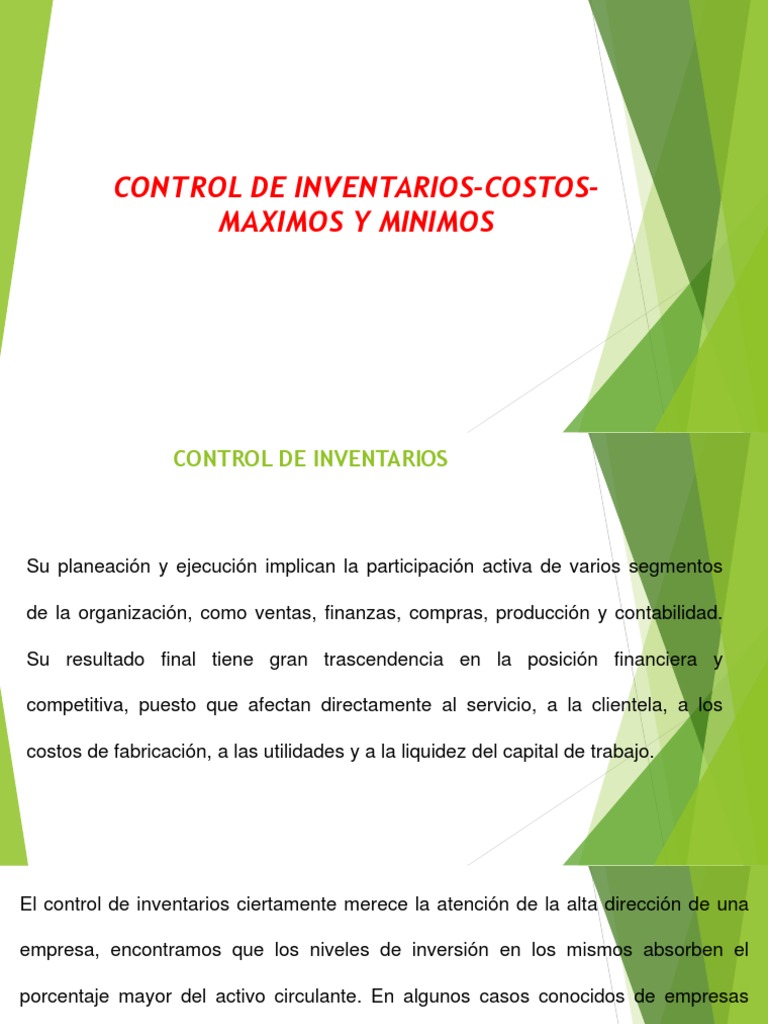 Cálculo De Mínimos Y Máximos En Inventario – ZSVJOQ