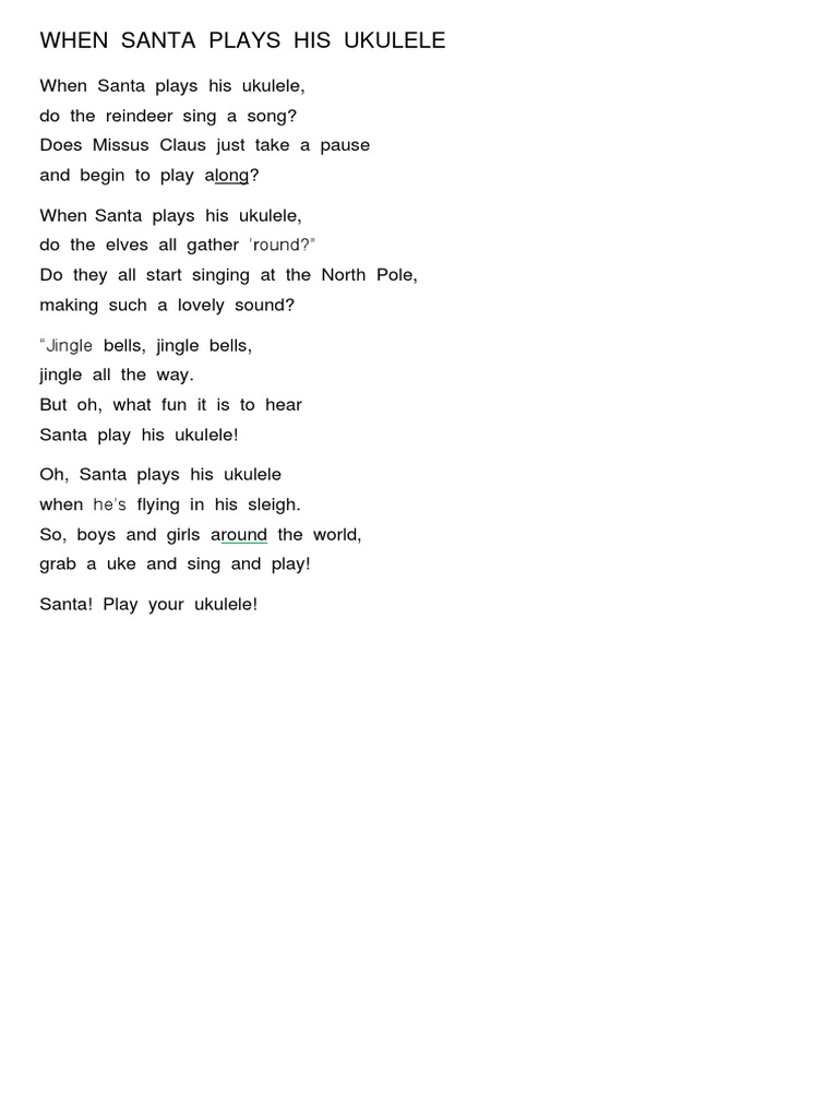 When Santa Plays His Ukulele Lyrics | PDF
