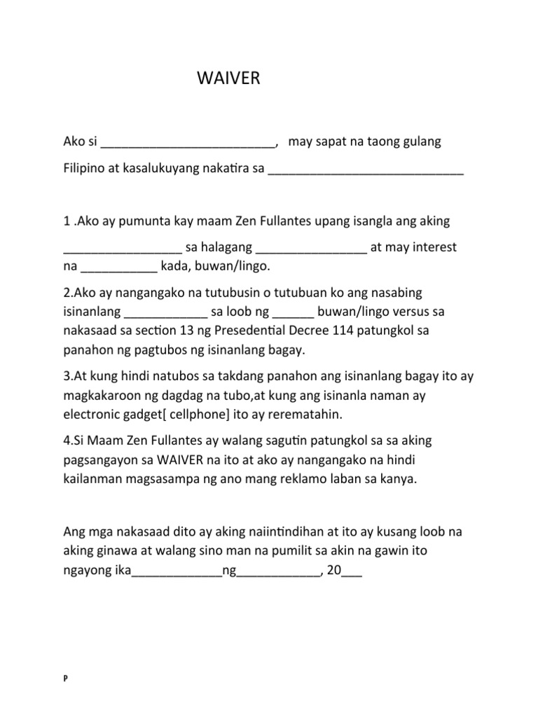 Waiver PDF Waiver PDF