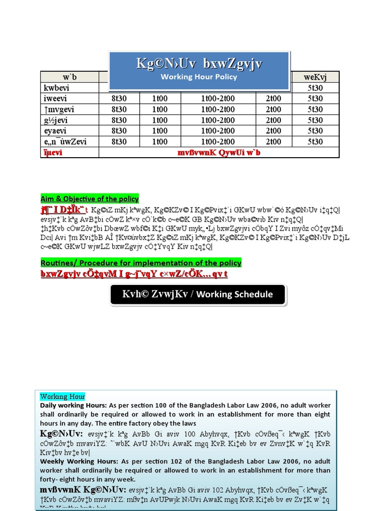 1 12 Working Hour Policy PDF