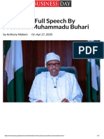 Third Full Speech by President Muhammadu Buhari Businessday NG