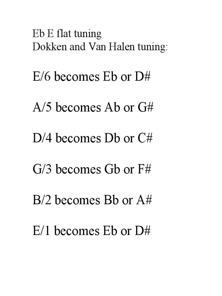 Eb E Flat Tuning PDF