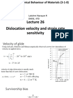 Dislocation Velocity and Strain Rate Sensitivity: Lakshmi Narayan R Dmse, Iitd