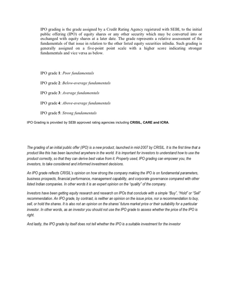 Understanding IPO Grading Systems | PDF