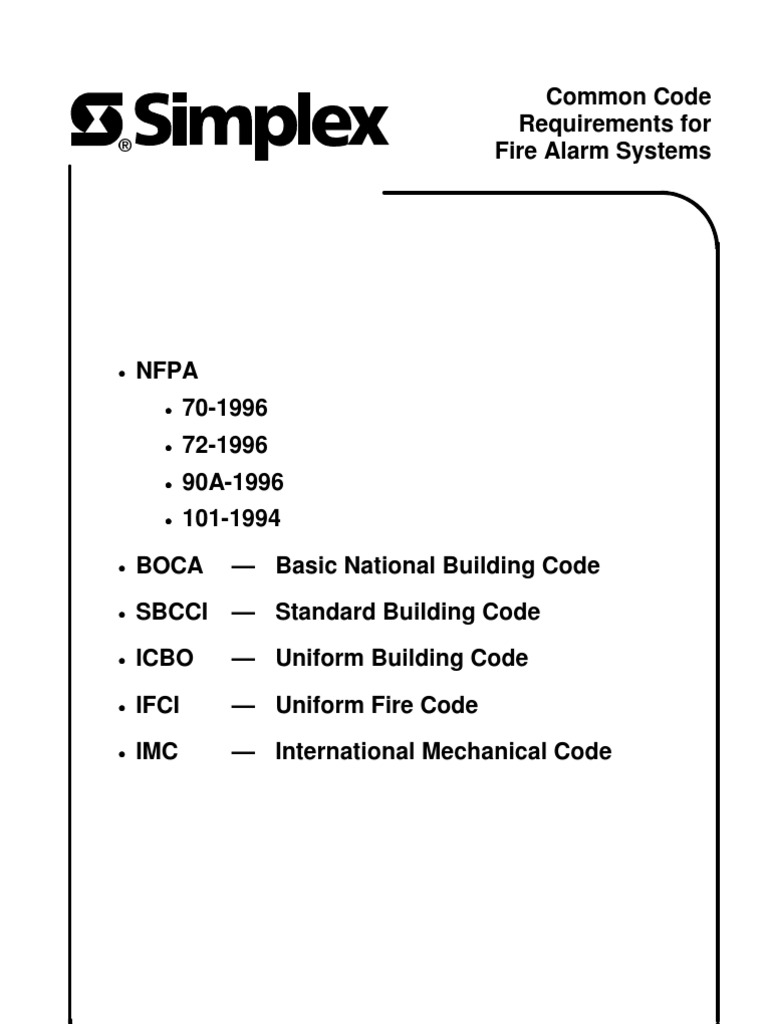 Common Code Requirements for Fire Alarm Systems (1996) Elevator