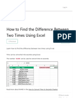 How To Find The Difference Between Two Times Using Excel