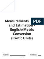 Measurements, Math and Estimation - English/Metric Conversion (Exotic Units)