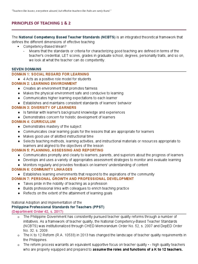 PRINCIPLES OF TEACHING Notes | Download Free PDF | Teaching Method ...