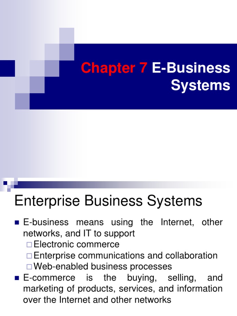Chapter 7 E Business Systems | PDF | Electronic Business | Marketing