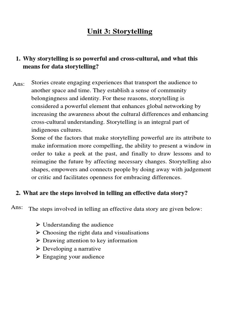 Unit 3 Storytelling PDF Storytelling Narrative