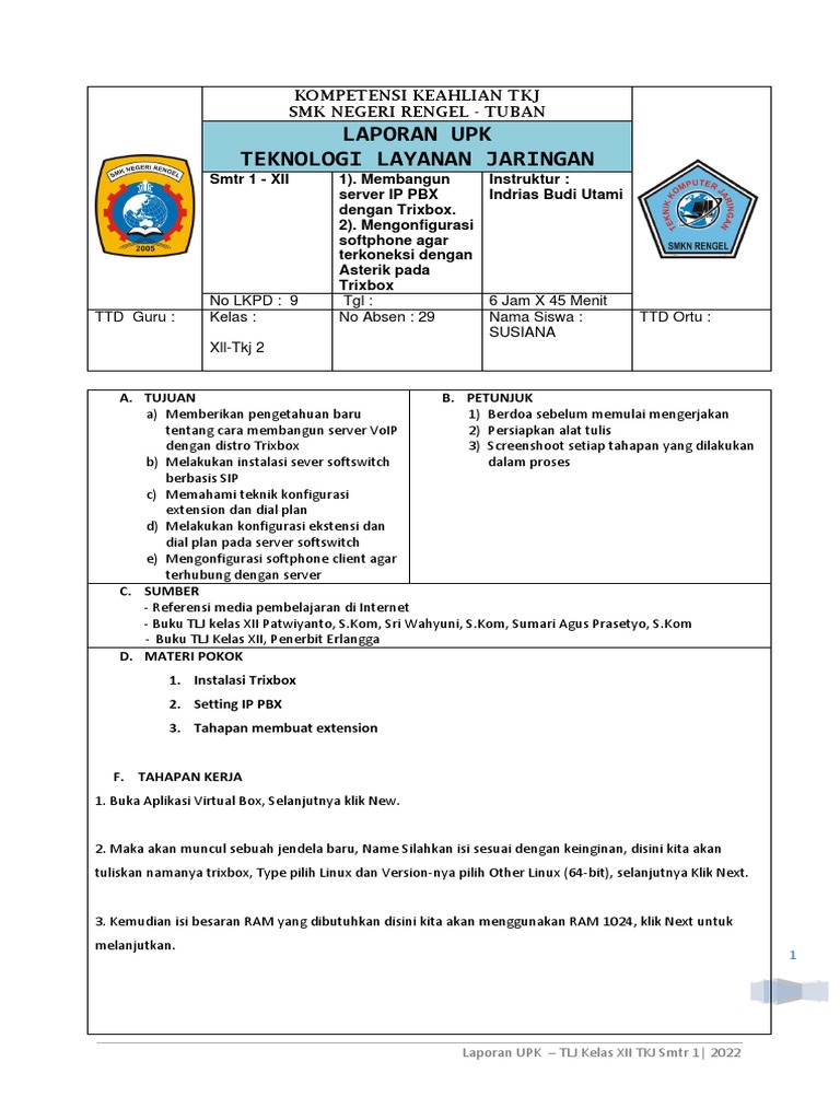 Panduan Instalasi Trixbox VoIP TKJ | PDF