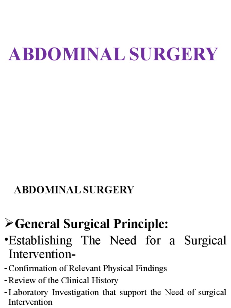 Abdominal Surgeries | PDF | Anesthesia | Surgery