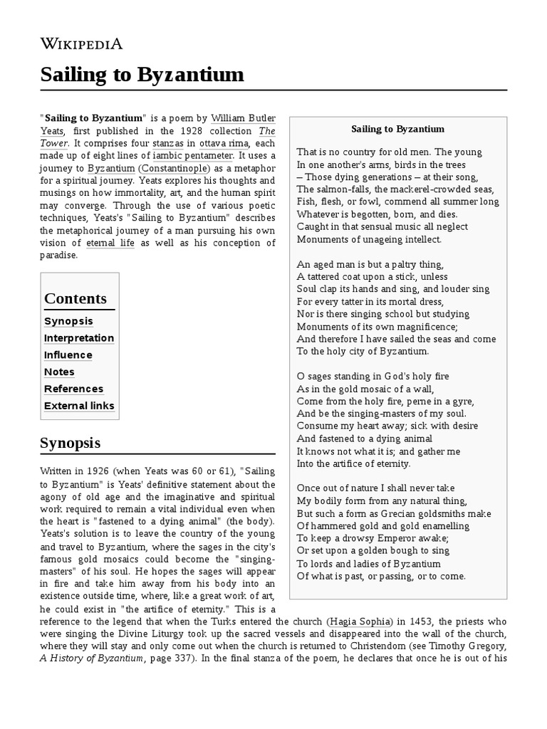 Sailing To Byzantium PDF