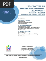 Perspectives On Business Management & Economics: Volume VI - July 2022