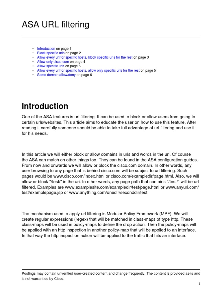 ASA URL Filtering | PDF | Uniform Resource Locator | Hypertext Transfer ...