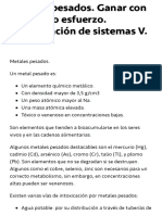 Metales Pesados. Ganar Con El Mínimo Esfuerzo. Optimización de Sistemas V. - Antiterapia