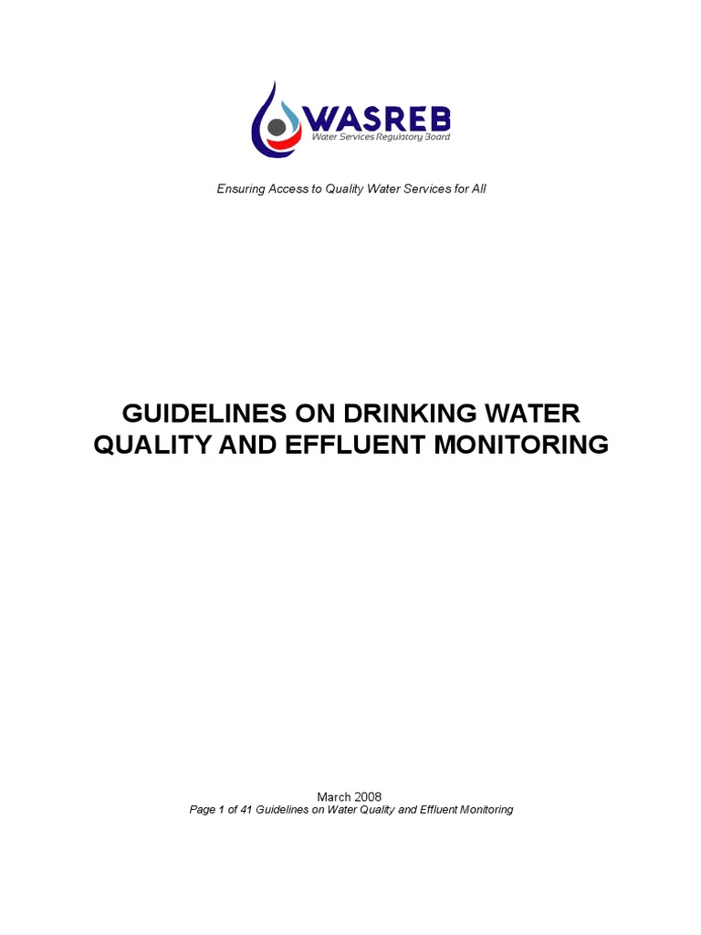 Water Quality & Effluent Monitoring Guidelines PDF Water Quality