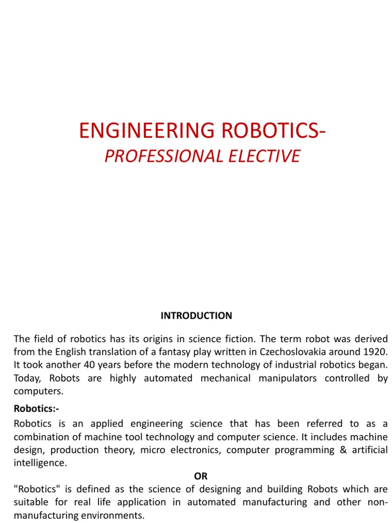 Robotics PDF Electric Motor Actuator