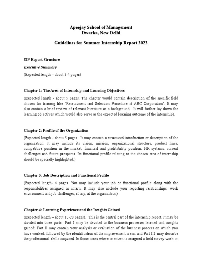 SIP Report Guidelines for 2022 | PDF | Internship | Job Hunting