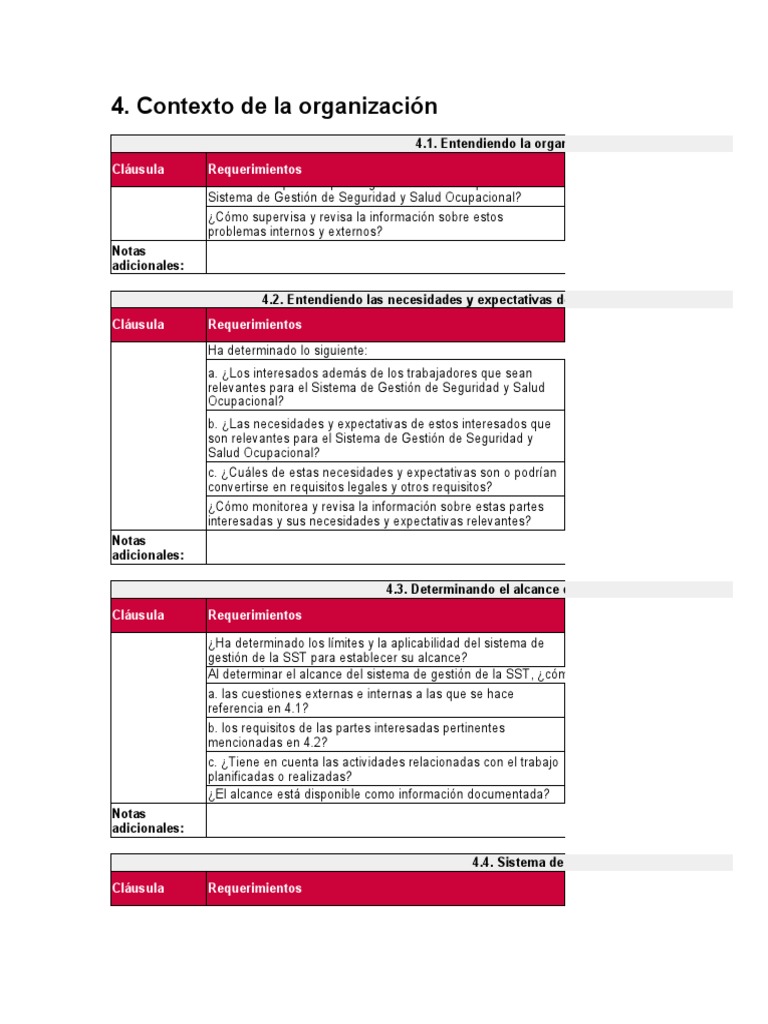 Lista de Verificación ISO 45001 | PDF | Planificación | Seguridad y ...