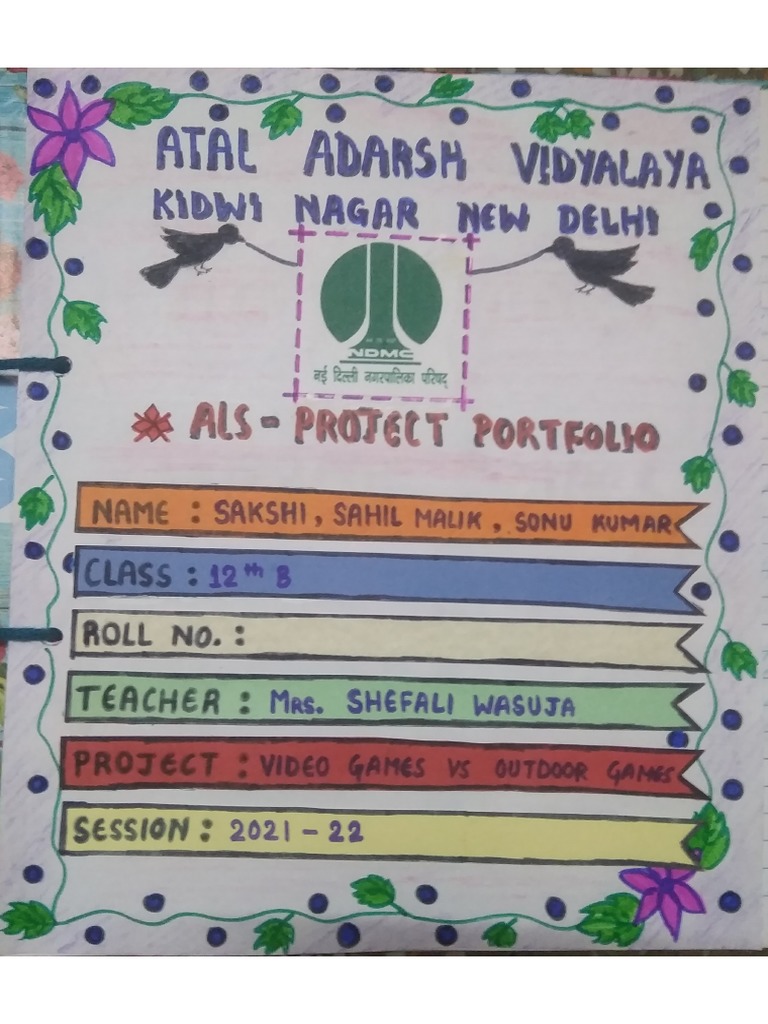 ALS Project Portfolio 12th-B (Sakshi, Sahil Malik, Sonu Kumar) | PDF