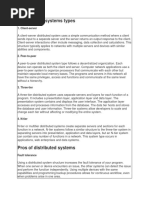 4 Distributed Systems Types: 1. Client-Server