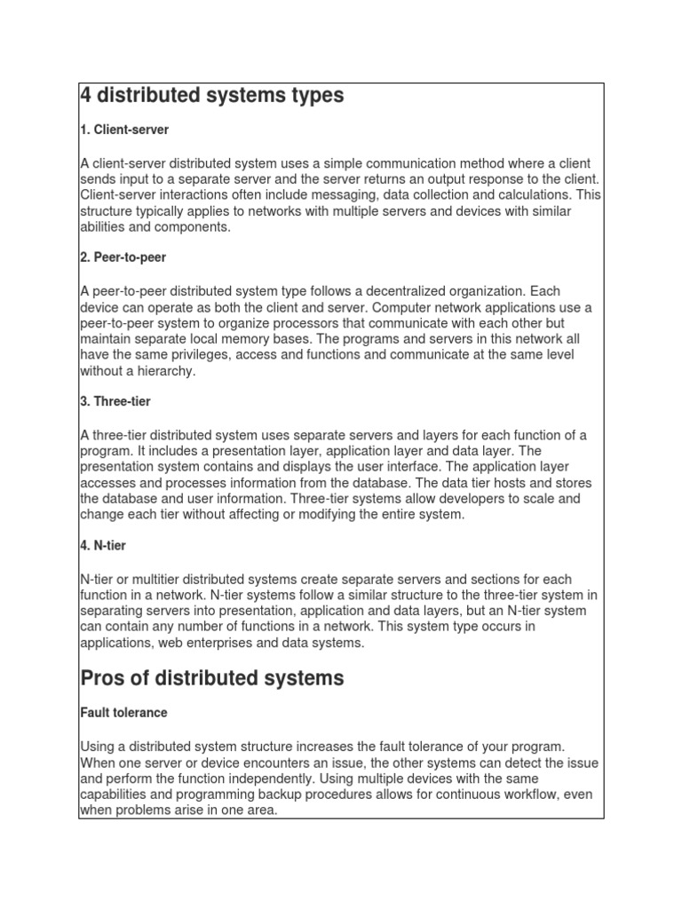 4 Distributed Systems Types: 1. Client-Server | PDF | Client–Server ...