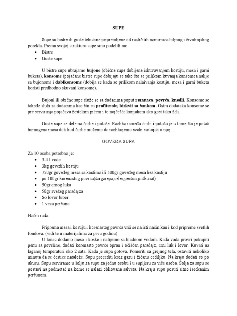 Kuvarstvo Druga Godina IV Stepen | PDF