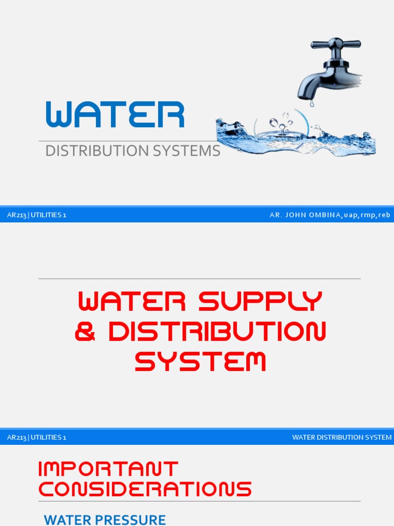 Water Distribution Systems Guide | PDF | Pump | Plumbing