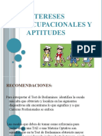 Intereses Ocupacionales y Aptitudes Recomendaciones para Interpretar El Test