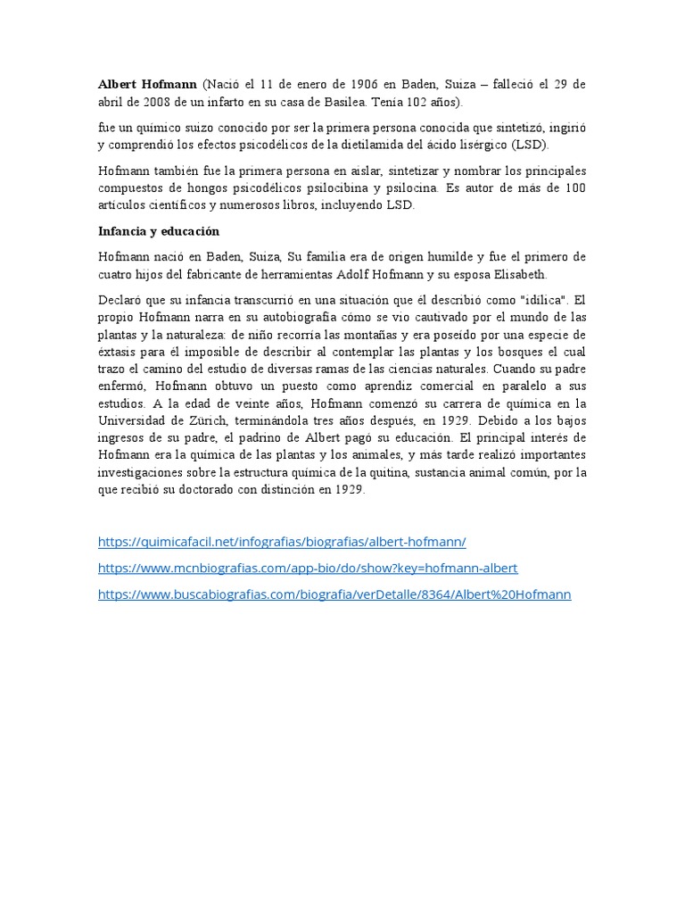 Albert Hofmann | PDF